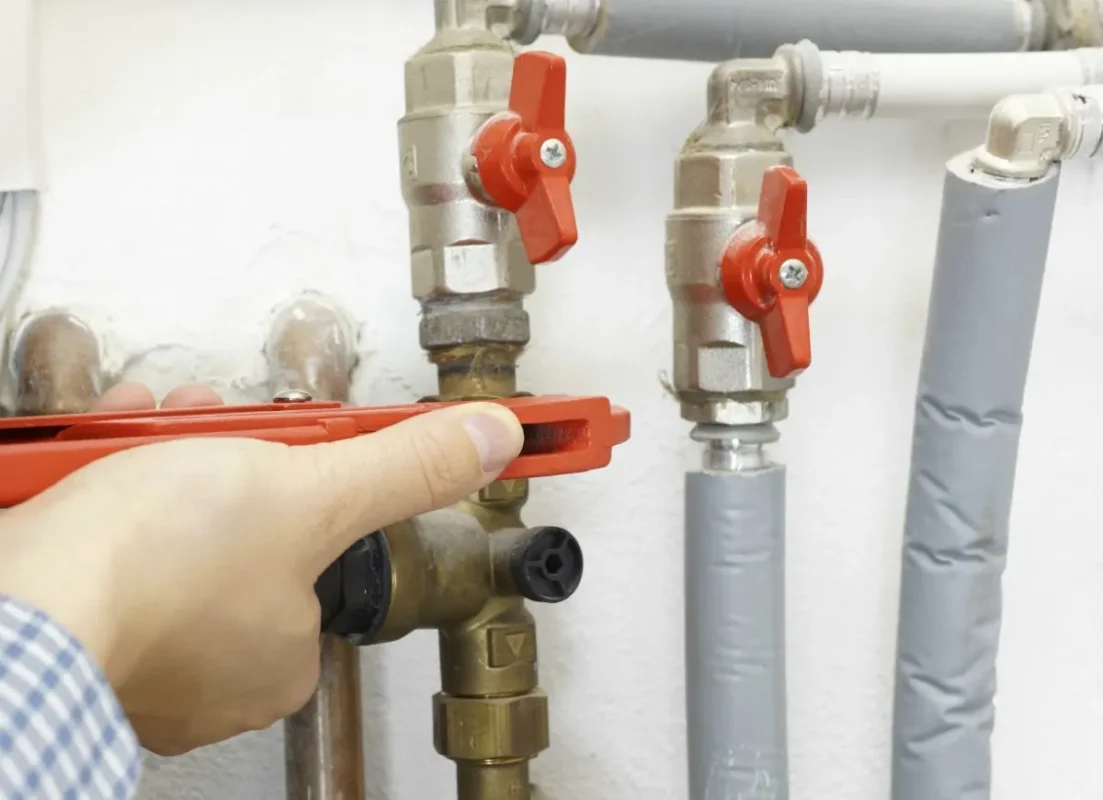 Shut off main water valve before vacation
